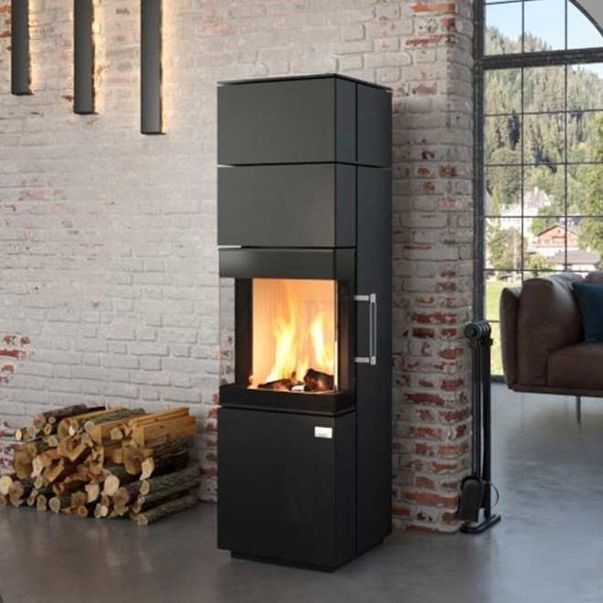 Moderní třístranná krbová kamna HARK 140 ECOplus HM